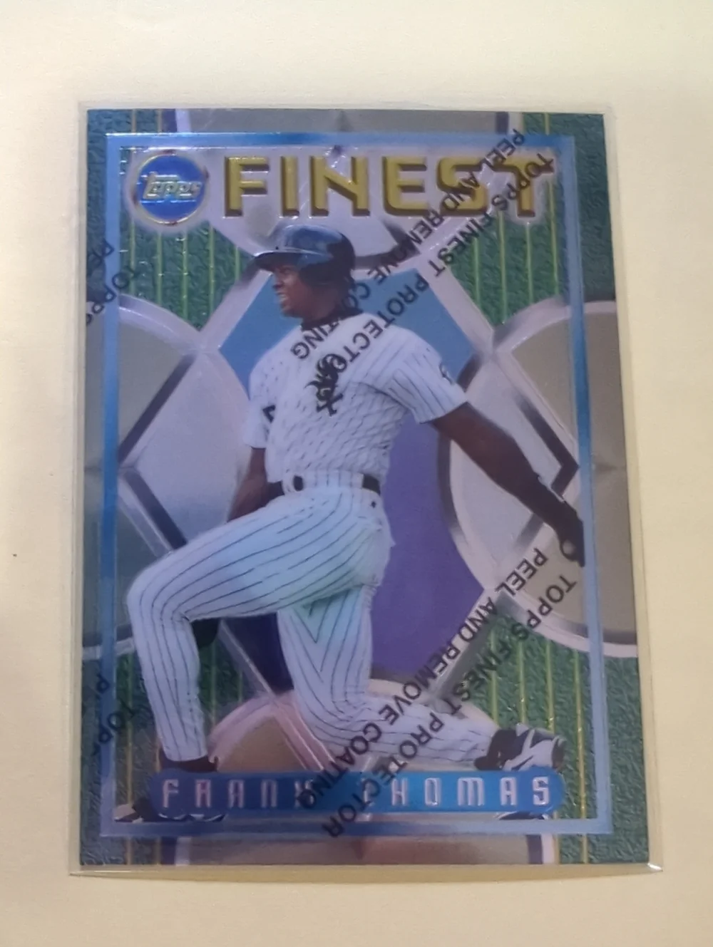 Topps 1995 Finest Frank Thomas #89 Chicago White Sox With Peel-Off Coating - Picture 1 of 4